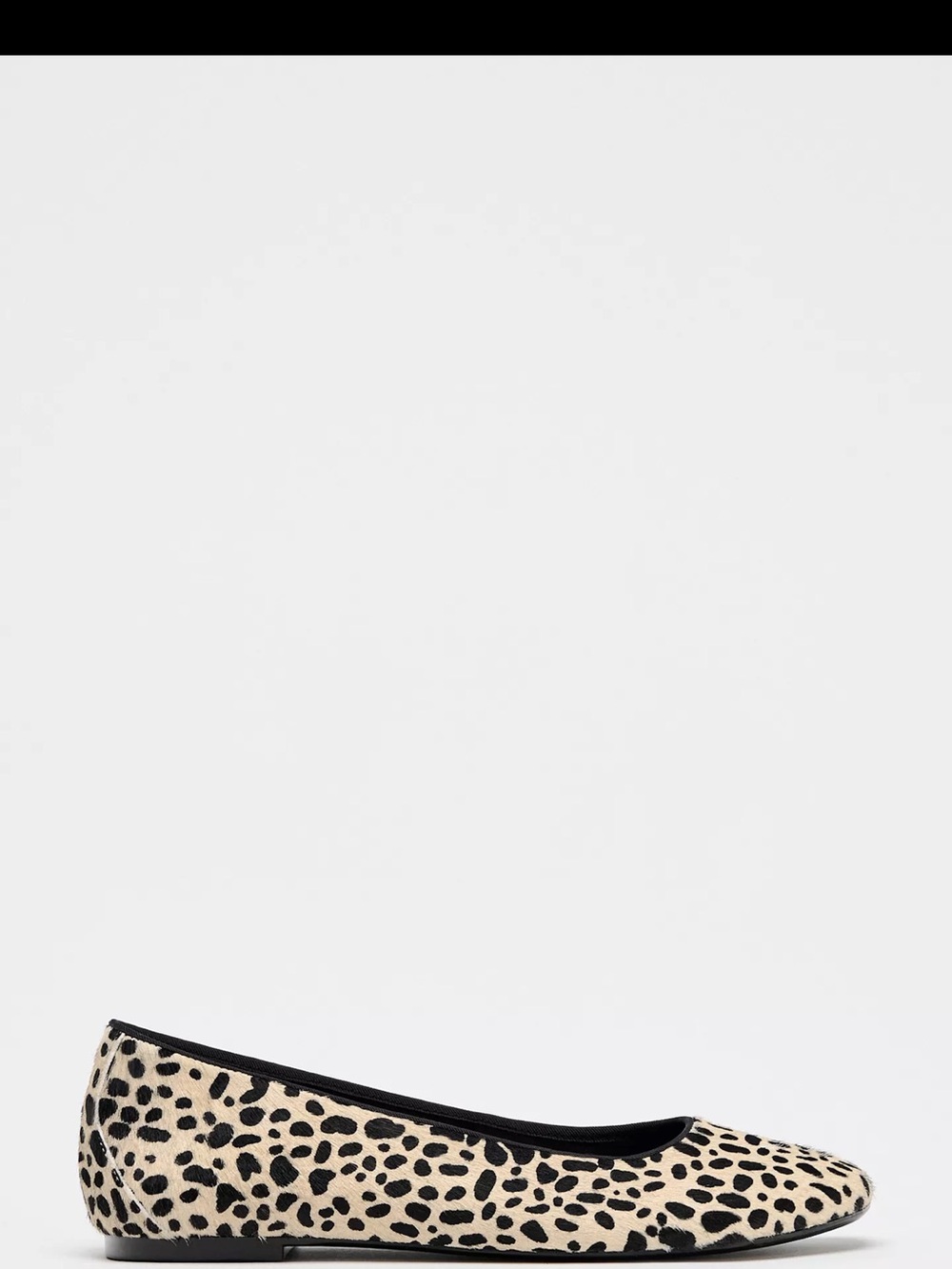 Zara Leopard Print Ballet Flats in Cream and Black